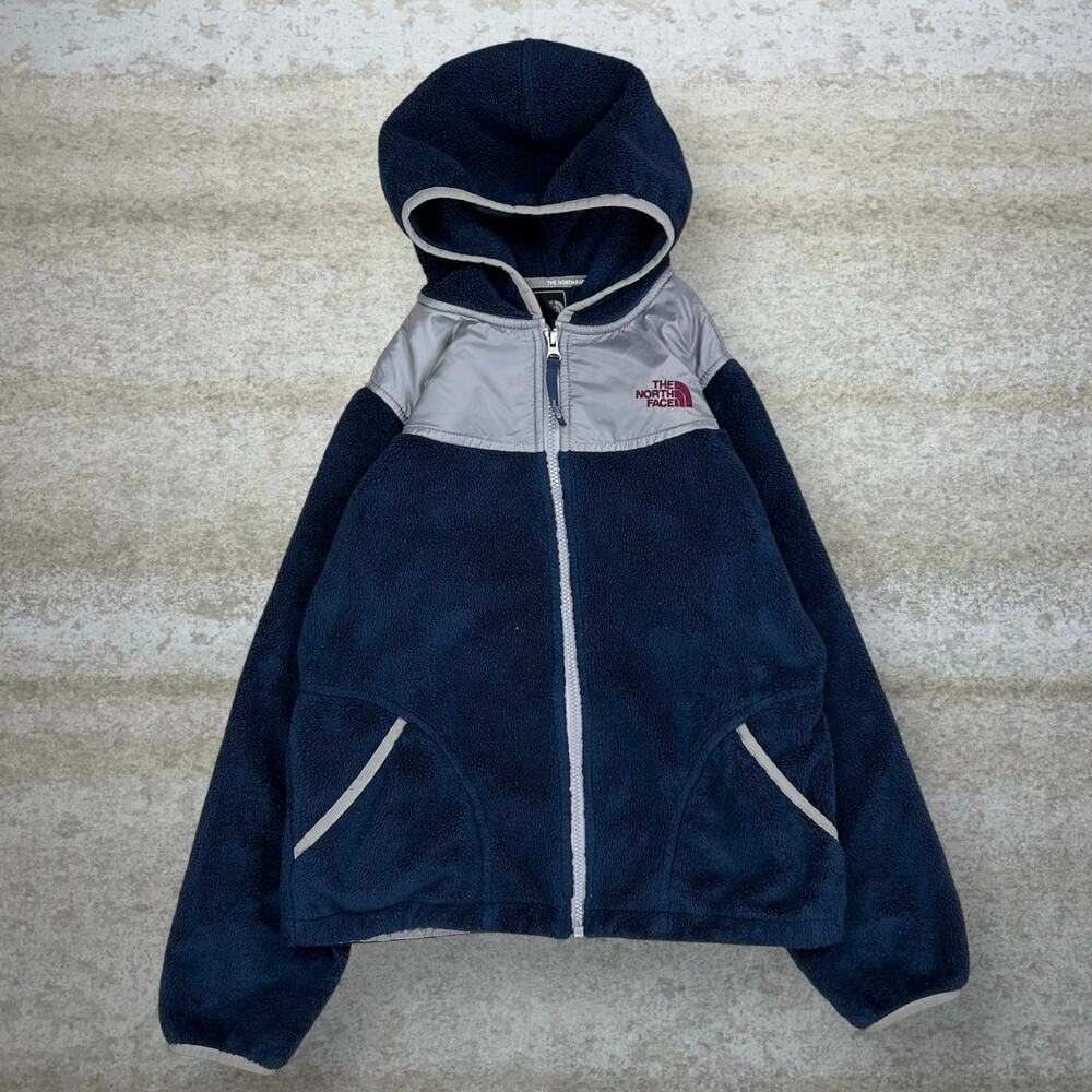 Vintage Y2K The North Face Fleece Jacket Girls L Navy Blue Full Zip